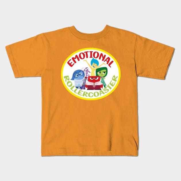 Emotional Rollercoaster - Inside out Kids T-Shirt by HennyGenius